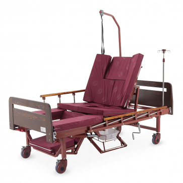 Кровать механическая MED-MOS YG-5 (ЛДСП венге, 13 секций, матрас, уголки, ТУ, столик, ванночка, БП, К) - 1